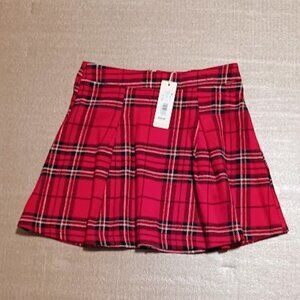 Copper Key Girls size M Juniors red, black, green, white checkered mini skirt